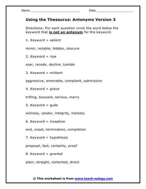 thesaurus antonym